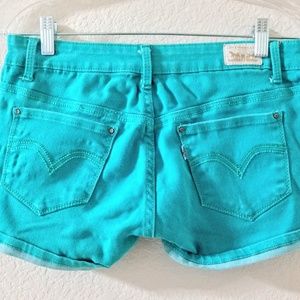 Levi's Teal Shorty Shorts Women's 3